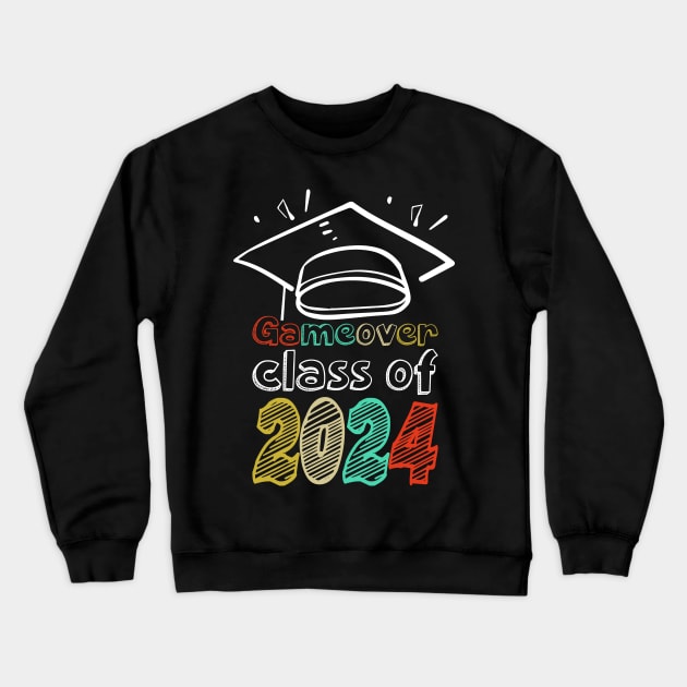 Gameover class of 2024, video gaming, Graduated, senior graduation Crewneck Sweatshirt by BenTee